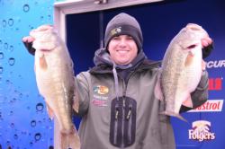 Nick Cupps of Decatur, Ala., leads the Co-angler Division after day one with a limit for 25-13