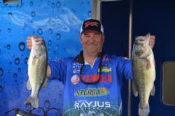 Dennis Berhorst has posted nearly identical catches on days one and two of 17 pounds, 7 ounces and 17-8, respectively. He know has a two-day total of 34-15 and third place as he heads into the final round. 