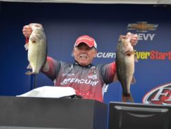 Tucker caught the largest limit of the tournament from the pro side on the final day - which included these two donkeys - that weighed 23 pounds, 4 ounces. 