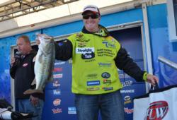 Scott Canterbury caught a 15-pound, 5-ounce stringer on day one, which put him in a tie for ninth place.
