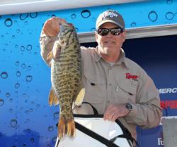 Second-place pro Jeff Cade caught a whopper smallmouth on day three.
