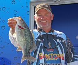 Fourth-place pro  Chris McCall found a chunky spotted bass on Lake Texoma.