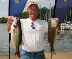 Rick Taylor of West Olive, Mich., captured five bass for 20 pounds, 6 ounces to tie for second place after day one.