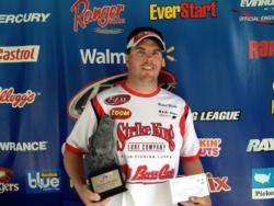Co-angler Michael Massey of Amity, Ark., won the May 11 Arkie Division event on Greers Ferry with 11 pounds, 2 ounces. He walked away with more than $1,700 in prize money. 