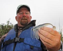 Jeff Michels will spend much of his day fishing over grass and a swim jig will be one of his main baits.