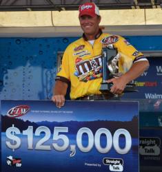 For winning the FLW Tour event on Lake Eufaula, pro Randy Haynes earned $125,000.