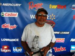 Co-angler Hubert Roman of Lexington, N.C., won the June 8 BFL Piedmont Division event on Badin Lake with a total catch of 21 pounds, 2 ounces.