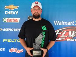 Co-angler Jason Cole of Cambridge, Ohio won the Aug. 3 Buckeye Division event on the Ohio River with four bass weighing 7 pounds, 9 ounces. Cole was awarded nearly $1,600 for his victory. 