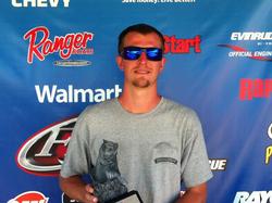 Co-angler Kyle Warden of Bluff City, Tenn., won the Sept. 21-22 Volunteer Division Super Tournament on Watts Bar with just five bass over two days weighing 13 pounds, 10 ounces. He walked away with over $2,000 in tournament winnings.