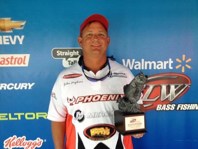 John Hopkins of Hendersonville, Tenn., won the Sept. 28-29 Music City Division Super Tournament on Percy Priest with a two-day total of 30 pounds, 3 ounces. Hopkins earned more than $2,600 for his efforts.