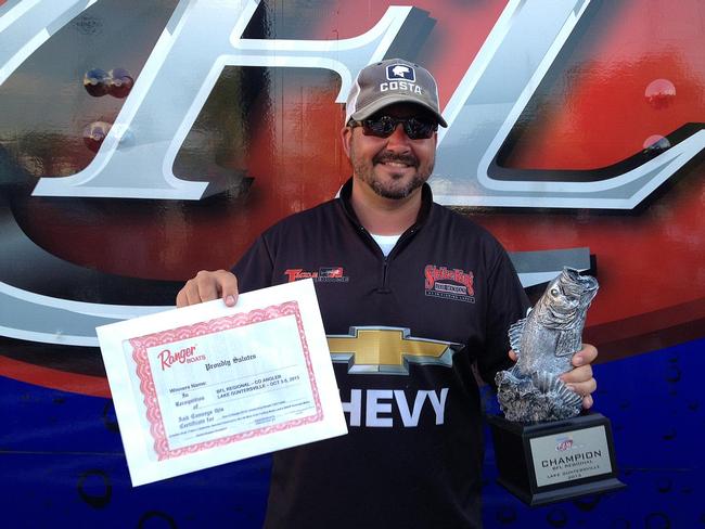 Co-angler Brandon Maynard of Cookeville, Tenn., won the Oct. 3-5 BFL Regional on Lake Guntersville with a three-day total weight of 34 pounds, 2 ounces. Maynard was awarded a new Ranger Z518 with 200 horsepower outboard for his efforts.