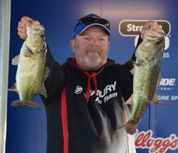 Steve Hope of Alba, Texas, claims fourth place on the co-angler side with his two-day total of 20 pounds.