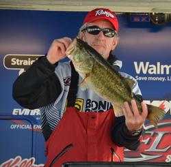 Randall Vaughan of Blanco, Texas, took big bass honors for the co-anglers on day two with his 7-2 giant.