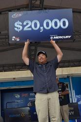 For winning the 2014 FLW Tour event on Lake Okeechobee, co-angler Billy Dehart earned $20,000.