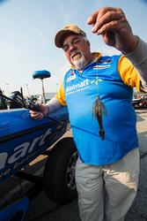 Tenth-place finisher Charlie Ingram shows off his RC Jig and Missile Baits Missile Craw trailer.