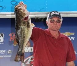  Mack McCoy took Big Bass honors in the co-angler division with this 8-pound, 7-ounce fish.