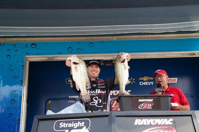 The day-one leader at Kentucky Lake is Brandon Hunter. He has a couple of key spots that he says are a little bit different than the typical summer ledge.