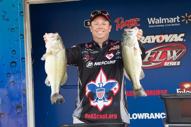 Tom Redington traveled all the way from Texas to fish Kentucky Lake, and the trip is paying off. His 24-pound, 12-ounce limit has him in fourth place.
