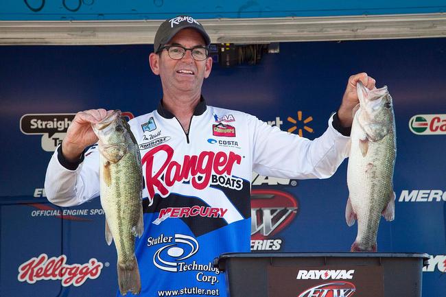 Co-angler Tim Webb came all the way from Olpe, Kan., to fish the Rayovac event on Kentucky Lake. He