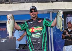 A Strike King 6XD was the bait of choice for third-place co-angler Brandon Maynard.