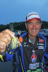  Rick Nitkiewicz hopes his brightly colored spinnerbait will deliver a hefty limit.