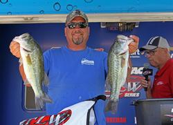 Second-place pro Chris Novack shows off his day-two fish.