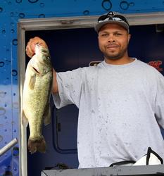 Third-place co-angler Marvin Reese caught his fish on a black/blue creature bait.