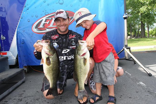 Pro Joe Wood of Westport, Ma., placed fourth with 19 pounds, 10 ounces, on day one.