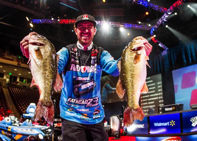 Rayovac pro Jacob Wheeler finished day two in fifth place. He is one of a select few who are looking to be the first to add a second Forrest Wood Cup to their trophy case. 