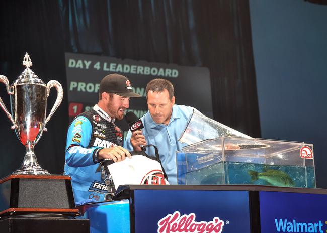 Rayovac pro Jacob Wheeler only brought one Lake Murray bass to weigh-in on the final day of the Forrest Wood Cup. 