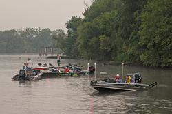Anglers await the day-one takeoff on the James River.