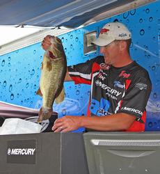 Day-two leader Bryan Schmitt earned Big Bass honors with this 7-pound, 5-ouncer.