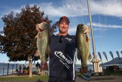 Mark Crutcher of Lakeport, Calif., grabbed third place on day one of the Rayovac FLW Series event on Clear Lake.