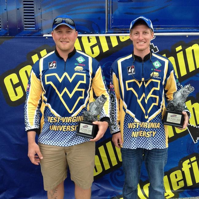 Mathew Gibson and Edward Rude III of West Virginia University landed 10 bass for 34 pounds, 2 ounces, to earn their second Northern Conference Invitational win. 
