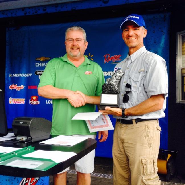 Mark DeHart of Brownstown, Indiana, won the co-angler division with a three-day total of seven bass totaling 24 pounds, 14 ounces. For his efforts, DeHart took home a Ranger Z518C with a 200-horsepower Evinrude or Mercury outboard along with a berth in the 2015 BFL All-American tournament.