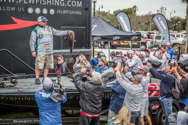 Woah, Ramie Colson just made this 11-pounder famous. It's fitting. Colson's brute catch is tied for the third heaviest bass in Tour history.