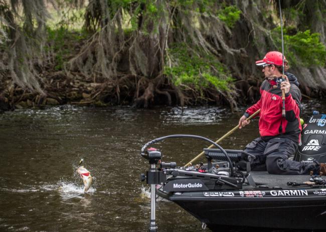Stetson Blaylock plied current for most of his catch. It turned out to be a good decision that resulted in a sixth place finish and some dramatic catches like this one. 