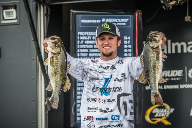 Pro Stetson Blaylock weighed 16-14 on day three of the FLW Tour on Lake Toho to make the top-10 in fifth place.