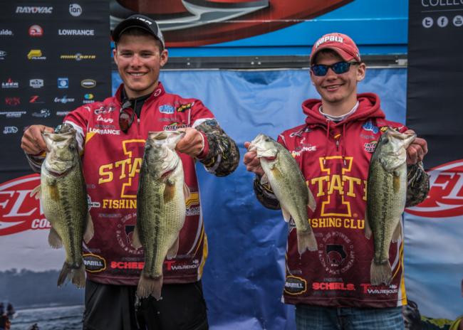 Finishing tenth with a solid 32 pounds 14 ounces is Zac Beek and Zachary Hartley of Iowa State University.