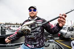 Trevor Fitzgerald used a 7-inch Basstrix Paddle Tail Swimbait on a ¾-ounce Revenge Swimbait Head and a Shane's Baits 5th Element umbrella rig with 3.8-inch Keitech Swing Impact FAT swimbaits. He caught his day-two giant on the umbrella rig.