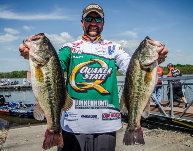 Matt Arey found 20 pounds, 14 ounces worth of Grand Lake bass to hold down fifth place.