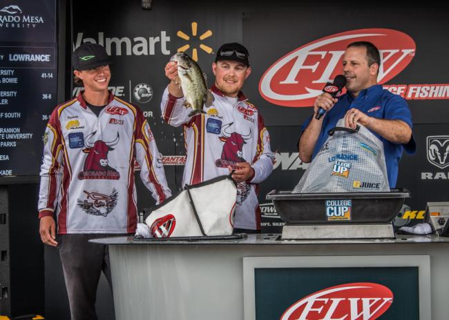 Josh Worth and Kennedy Kinkade of Colorado Mesa University finish fourth at the FLW College Fishing National Championship after weighing 12-8 on the final day.