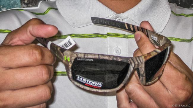 Jay Dempsey shows off Under Armour's new Ranger fishing glasses that will be available soon. This pair has frames cloaked with Realtree camouflage. UnderArmour.com