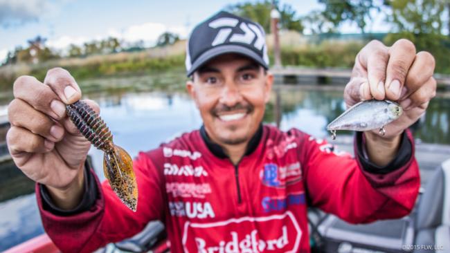 1. Joe Uribe Jr. stroked 'em on a Lucky Craft RC 1.5 square-bill, a Lucky Craft LV 500 lipless crankbait and a 3/8-ounce Texas rig with a big Texan-colored Reaction Innovations Sweet Beaver. 