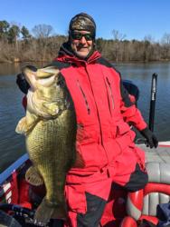 Brent Barnes of Chattanooga, Tennessee, caught the biggest bass of the tournament in the pro division, a mammoth largemouth weighing 11 pounds, 3 ounces.