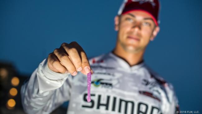 In his first FLW event, Canadian Cal Climpson grabbed third place also using a Jackall Crosstail Shad on a drop-shot. Depending on depth and wind he used anything from a 3/16- to 1/2-ounce sinker. The bait worked so well that he had three or four rods rigged all with the same Crosstail Shad.