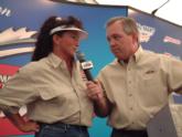 Tammie Muse, here being interviewed by FLW host Charlie Evans, made the co-angler semifinals in her first-ever FLW Tour appearance.