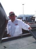 Dwight Ameling of Fremont, Ind., defending co-angler champion from the last Northern Division tourney, at Thousand Islands, N.Y., unfortunately discovers that he only has four bass in his livewell.