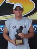 Daniel White of Jackson, Miss., claimed first place and $1,723 in the 120-competitor Co-angler Division with five bass weighing 15 pounds, 3 ounces.