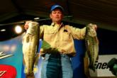 Keith Pace of Monticello, Ark., leads the co-anglers into their final day of competition thanks to a two-day total of five bass weighing 15 pounds, 1 ounce.